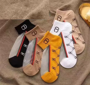 CHAINSTORE Set Of 5 Cute Breathable Mesh Short Neck Female Socks