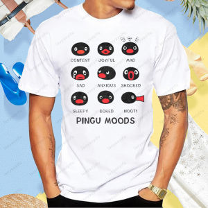 [Local Stock] VCC Pingu Moods Funny Internet Meme Graphic Printed T-Shirt Fashion Casual Loose Harajuku Hip Hop Streetwear Summer Women Man Tshirt