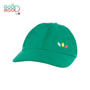 Good Mood by bsc หมวกแก๊ปปักโลโก้ GOOD MOOD ด้านข้าง สีเขียว สำหรับเด็กอายุ 3-8 ปี ผ้าทวิล
