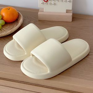 Xixitiao ngoài trời mùa hè Dép nếp mềm sáng tạo mới Dép lê nữ màu tinh khiết đơn giản Comfort rủ xuống Dép đi trong nhà thường ngày