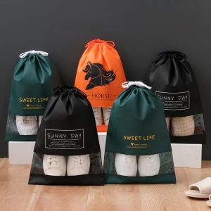 Túi Đựng Giày Dép Du Lịch Vải Có Dây Rút Chống Bẩn Kích thước 44x32cm OKSEP
