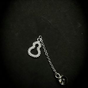 Elegant Crystal Gourd Pendant Necklace，Delicate Crystal Drop Necklace with Gourd Charm