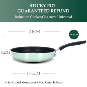 TASTE LIGHT Aluminum kitchen Non Stick Frying Pan Deep Fry Pan Large Capacity Healthy Fry Pan With Lid PFOA Free Periuk Kuali Tak Melekat Steak Fry Pan Non stick Coating All Stove Applied (24/26/28CM)