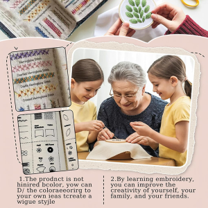 Portable Needlework Sample Book for Lovers Linen Embroidery Sewing Tool Book