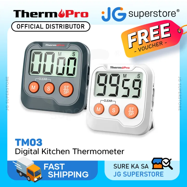 ThermoPro Digital Kitchen Timer with Large LCD Screen, Countdown ...