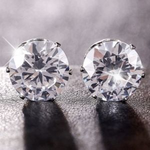 ต่างหูเม็ดเดี่ยวตัวเรือนงานชุบโรเดียมพลอยใสสสส