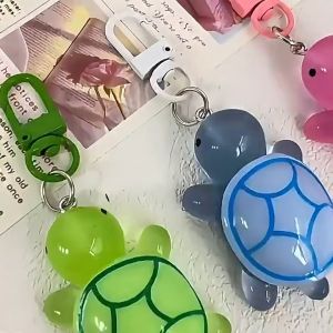 3.3CM Cartoon Cartoon Luminous Door Buckle Little Turtle Cute Doll Colorful Resin Keychain Bag Ornaments