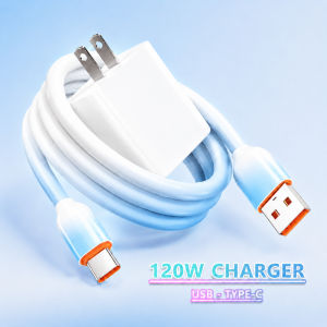 Original 120W Super Fast Charge for Android Type-C Adapter with USB 6A Cable Quick Charging Gradient