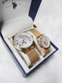 U.S Polo Assn His and Her Gold Mesh Strap watch set/couple watch. 