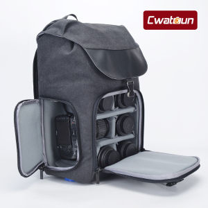 Multipurpose Camera DSLR Backpack with Lens Case Tripod Holder Vintage Canvas Laptop Bag Schoolbag Luggage for Men Women