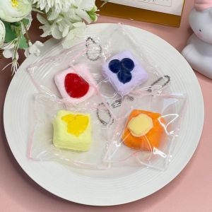CC SP Sáng tạo Đồ chơi bóp mô phỏng thức ăn Silicone cấp thực phẩm Siêu mềm mại Đồ chơi squishy hình trái cây Móc khóa trang trí túi Thật tế Đồ chơi bóp chậm nở pudding Người lớn