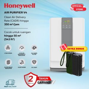 Honeywell Air Purifier For Home 5 Stage Filtration Covers 50m² UV LED & Ionizer Anti-Bacterial Activated Carbon & H13 HEPA Filter Removes 99.99% Pollutants & Micro Allergens - Air touch V4