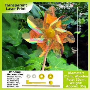 NALANILI 21cm Cối xay gió đổi màu đầy màu sắc rực rỡ In hình trái tim đầy màu sắc Cối quay gió xoay Đồ chơi sân vườn Cọc cắm cối quạt cỏ Trang trí tiệc dã ngoại ngoài trời