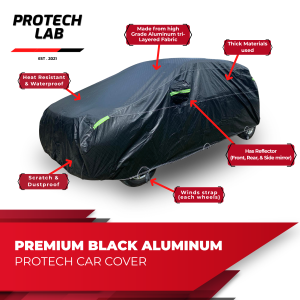 GWM ORA 03 Protech Lab - Premium 3-Layered All Weather BLACK Aluminum Car Cover