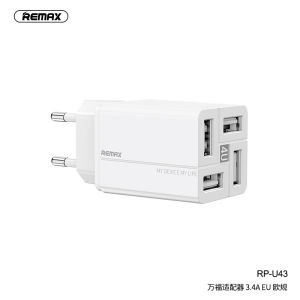 REMAX Multifunctional 4 Multi-head Charger for Fast Charging Mobile Phones with Chinese British and European Standards QC Charging plug 3C Power Adapter