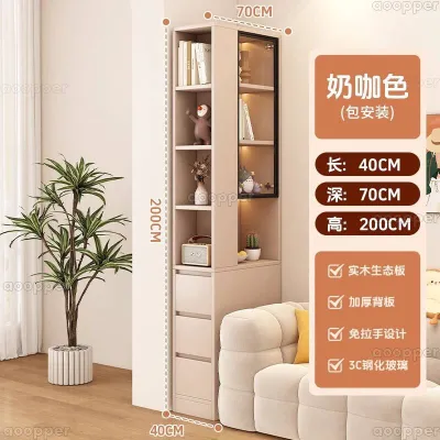 Solid Wood Sofa Edge Cabinet Side Cabinet Household Wall Corner Corner Crevice Storage Cabinet Bedroom Storage And Storage Cabinet Narrow Cabinet Bookshelf