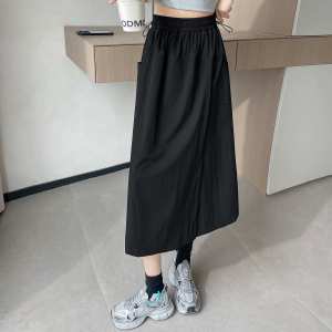 Womens Daily Casual High Waist Loose Wide Leg Capri Cargo Pants