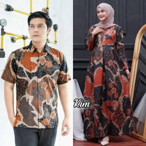 Gamis Batik Couple Pasangan Terlaris Kemaja Pria Lengan Pendek Size M L XL XXL Batik Couple Sepasang