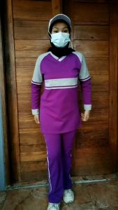 Baju senam muslim ungu tc