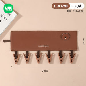 Line Friends Brown Bear Portable Hangers Travel Travel Fabric Hangers Bathroom Drying Home New Upgrade Traceless Small Clip Magic