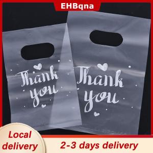 [COD]  HOT SALE Ship within 24 hours 100Pcs Mini Thank you Plastic Gift Bags Wedding Candy Bags Shopping Carrier Bags