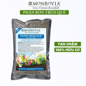 Phân trùn quế nguyên chất MONROVIA viên nén tan chậm hữu cơ bón cho hoa hồng lan cây cảnh rau củ quả