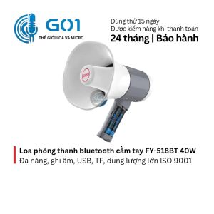 Loa cầm tay FY-518BT đa năng 40W kết nối Bluetooth hỗ trợ ghi âm – Phát nhạc pin siêu bền