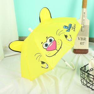 Kids Umbrella Automatic Cartoon Rain Sunshade Large Portable School Travel Plastic Handle Iron Frame Lightweight