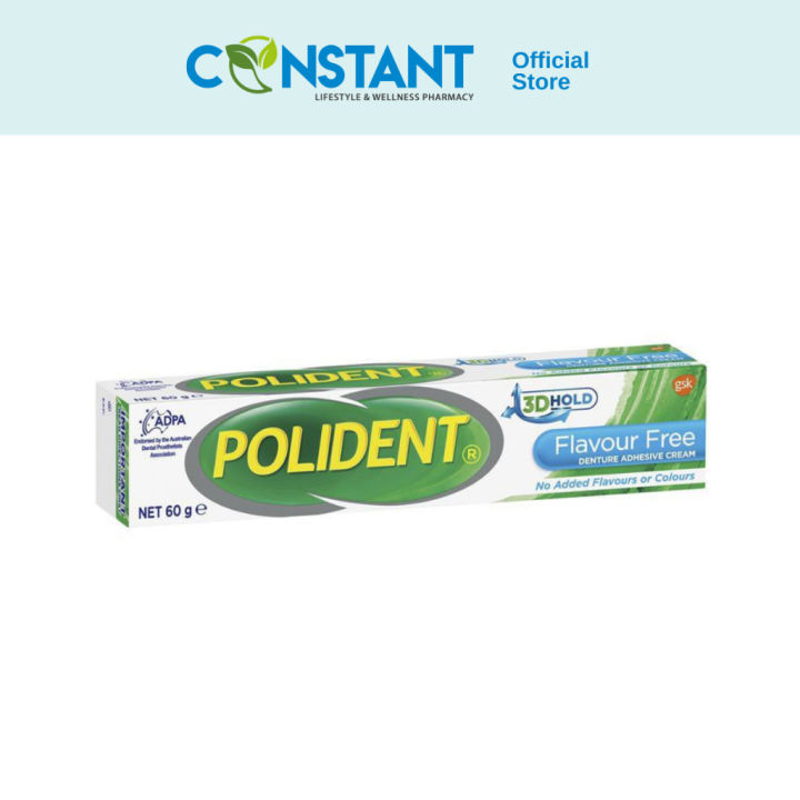 Polident Flavour Free Denture Adhesive Cream 60g | Lazada