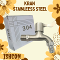 KERAN AIR / KERAN TAMAN / KERAN MESIN CUCI / KRAN AIR TEMBOK DINDING 1/2" INCH KRAN TAMAN STAINLESS SUS 304 UJUNG CORONG SELANG TAMAN KRAN CUCI. 