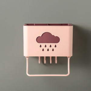 ที่เก็บช้อน ที่ใส่ช้อนส้อม ตะกร้าใส่ช้อน ตะเกียบ แบบติดผนัง ที่วางช้อนส้อม  มีช่องเก็บ 2 ช่อง+ตะขอแขวน ตะแกรงใส่ช้อนส้อม