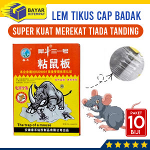 [Paket 10 Biji] Lem Tikus Papan Perangkap Super Lengket Cap BADAK