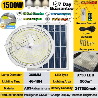 [Free Shipping ]Solar Ceiling Lights 2000W Solar Light Outdoor Waterproof IP67 Tricolor light Warm Light White Light Natural Light 900W 700W 400W 200W 100W LED Light Indoor Bedroom Lamp Solar Lights With Solar Panel remote control