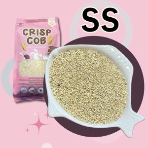 วัสดุรองกรงมีขนาดเม็ดให้เลือกถึง4แบบ Crisp cob สำหรับรองกรงสัตว์เลี้ยงขนาดเล็ก ผลิตจากซังข้าวโพดธรรมชาติ100%(ขนาด1.5Kg.)