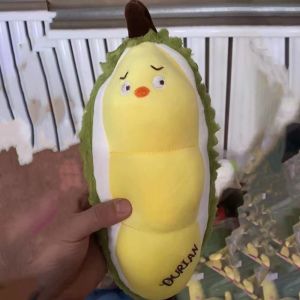 XUECHUANGYING Soft Toy Kids Gifts Funny Food Plushie Home Decoration Cushion Durian Yellow Chick Plush Doll Stuffed Fruit Doll Fruit Plush Toys Durian Stuffed Toys