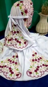 (COD) Mukena Dewasa Terusan/Lajuran Polino Motif Bunga Lantana Indah Cantik Menawan Bahan Adem