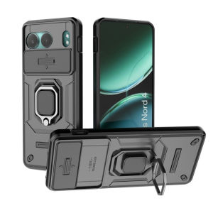 For OnePlus Nord 4 5G Case Ring Stand Armor Shockproof Push Slide Camera Protect Hard Phone Case For One Plus Nord4 1+Nord 4 2024 CPH2663 Back Cover Casing OnePlusNord4