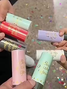 Xiaohongshu Same Style Handheld Small Firecracker Flower Tube New Year Festive Wedding Party Spray Flower Colorful Push Push Aesthetic [ Free Shipping ]