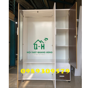 TỦ NHỰA ĐÀI LOAN 3 CÁNH MÀU ĐEN TRẮNG 1M8 X 1M2 X 48CM CAO CẤP HCM