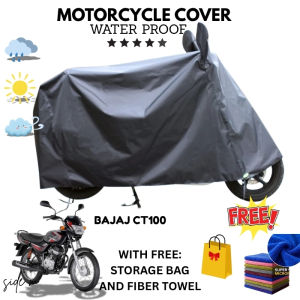 BAJAJ CT100 Waterproof Motorcycle Cover Motor Cover Durable Sunproof Scratch-Resistant Outdoor Shield (B)