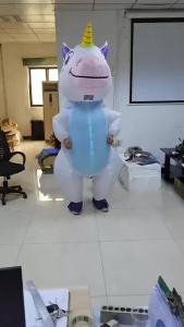324anime Inflatable Unicorn Costume Pink Full Body Unicorn Cosplay Costumes with Blower Funny Party Halloween Costume for
