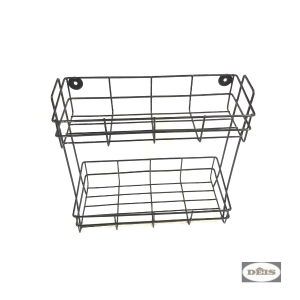 BR125 - 2 Layers 12 Inches Bathroom Organizer Shower Caddy Long Standing Wall-Mounted Rectangular Metal Kitchen Rack