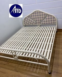 [GIAO TOÀN QUỐC] Giường sắt hộp 4x8 đầu nệm nâu dành cho 2 3 người nằm