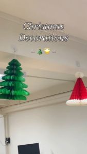 ของตกแต่งคริสต์มาสแบบแขวน ต้นคริสต์มาส หมวกซานต้า หิมะ ตกแต่งง่าย ใช้งานสะดวก
