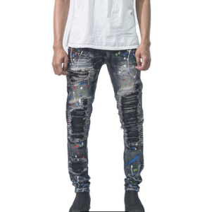 Denimitup - H1 biker patch - Space grey - Celana Jeans - Jeans Pria