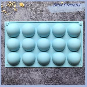Ditur แม่พิมพ์ซิลิโคนทรงกลมครึ่งวงกลม3D ลูกบอลสำหรับอบขนมพุดดิ้งมูสช็อคโกแลตเป็นมิตรกับสิ่งแวดล้อมอุปกรณ์เสริมในครัว