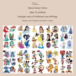 10Sheets/Set Cartoon face body Disney stitch children Temporary kids Tattoo Stickers  Waterproof