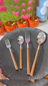 Biblio【Ready in Stock】 Creative Utensils Stainless Steel Spoon Fork Knife Teaspoon Exquisite Tableware 1Pc