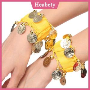 Heabety 1pcs Belly Dance kim loại đồng xu Vòng tay belly dance cổ tay mắt cá chân còng Vòng tay chiffon Vàng xu belly dance phụ kiện