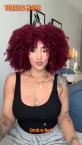 Short Curly Wig with Bangs Black Bob Afro Curly Wigs for Women 14 Inch    Synthetic Glueless Wig Shake and Go Wigs Beginner Friendly Kinky Curly Wigs for Daily and Party Halloween Costume Events Wear